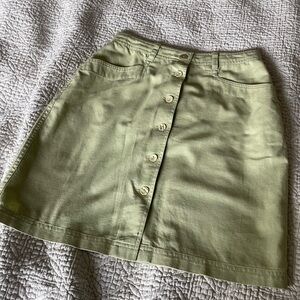 Christopher & banks linen blend light green Button-Front Skirt size 4